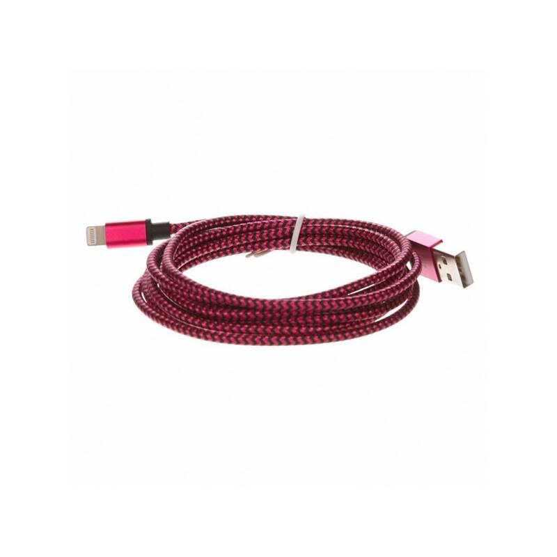 Kabel CellFish USB Lightning, 2m růžový
