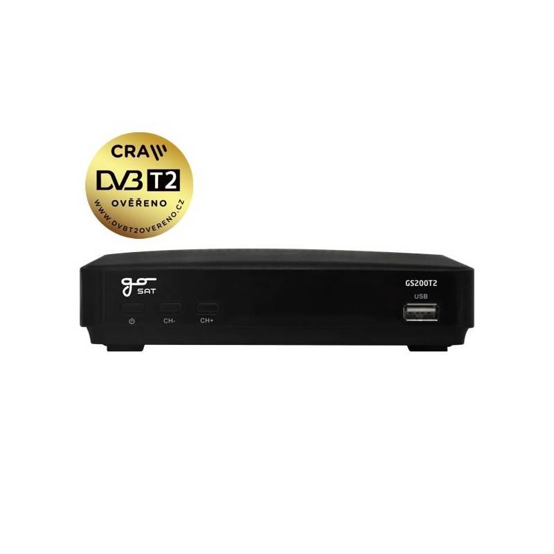 DVB-T2 přijímač GoSat GS200DVBT2 černý, DVB-T2, přijímač, GoSat, GS200DVBT2, černý
