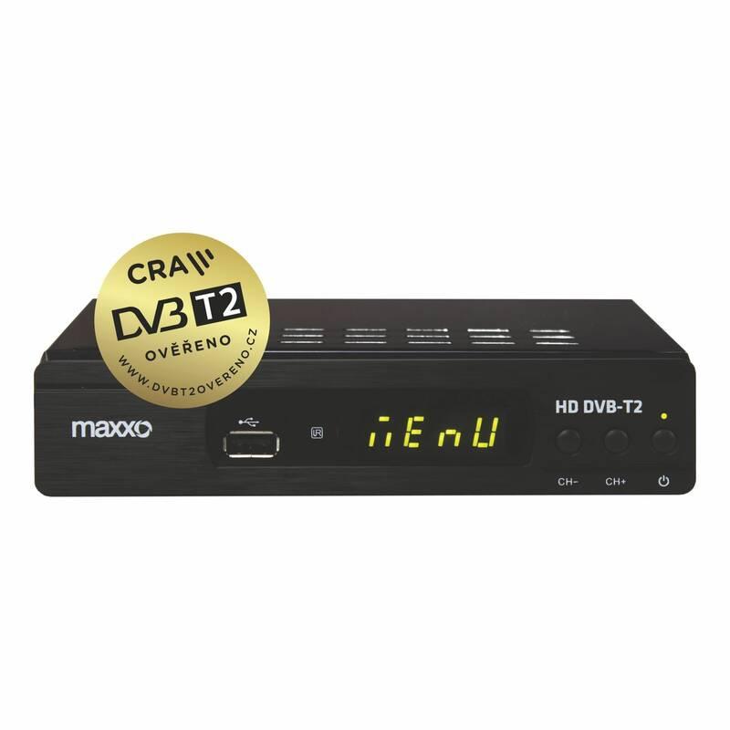 DVB-T2 přijímač Maxxo T2 HEVC H.265 černý