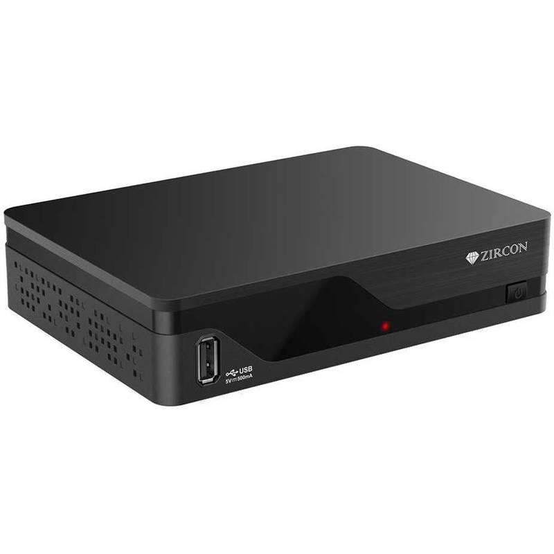 DVB-T2 přijímač Zircon AIR T2 s HbbTV černý