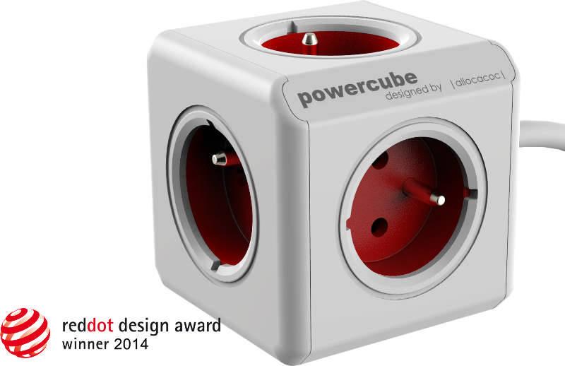 Kabel prodlužovací Powercube Extended, 5x zásuvka, 3m červená béžová, Kabel, prodlužovací, Powercube, Extended, 5x, zásuvka, 3m, červená, béžová