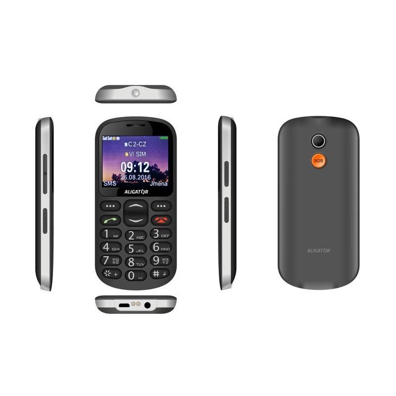 Mobilní telefon Aligator A880 GPS Senior černý
