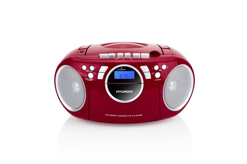 Radiomagnetofon s CD Hyundai TRC 788 AU3RS stříbrný červený