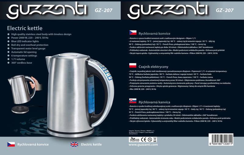 Rychlovarná konvice Guzzanti GZ 207 nerez