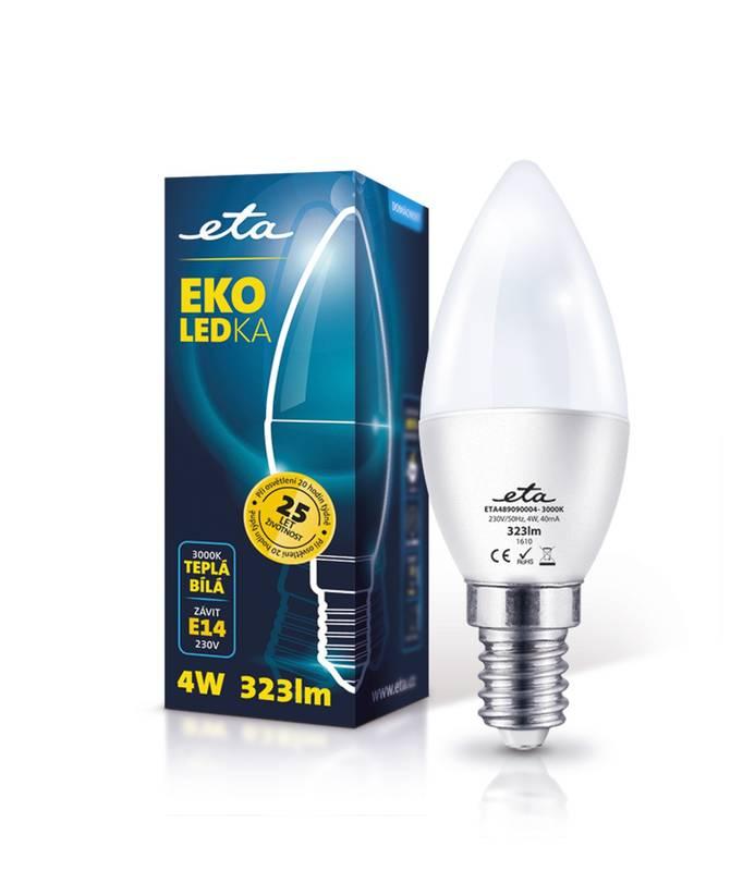 Žárovka LED ETA EKO LEDka svíčka, 4W, E14, teplá bílá, Žárovka, LED, ETA, EKO, LEDka, svíčka, 4W, E14, teplá, bílá