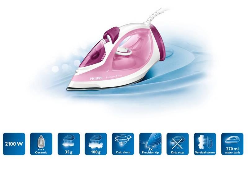 Žehlička Philips EasySpeed Plus GC2042 40 růžová
