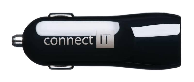 Adaptér do auta Connect IT PREMIUM, 2x USB, 3.1A 1A micro USB kabel 0,25m černý