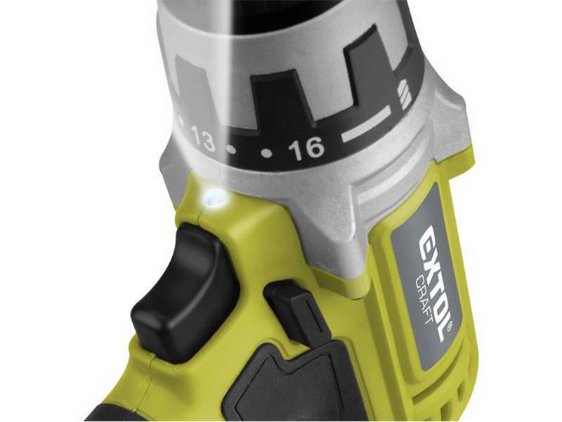 Aku vrtačka EXTOL Craft 402315, 2 aku