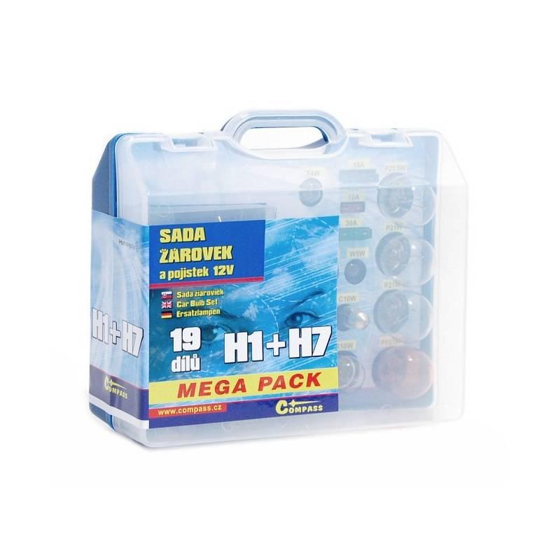 Autožárovka Compass 12 V servisní box MEGA H1 H7 pojistky, Autožárovka, Compass, 12, V, servisní, box, MEGA, H1, H7, pojistky