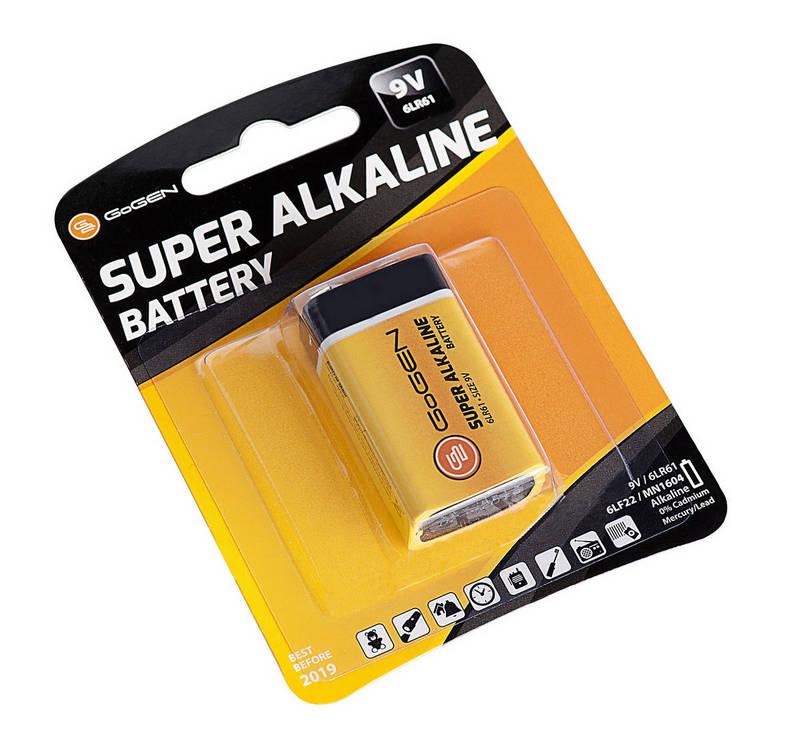 Baterie alkalická GoGEN SUPER ALKALINE 9V, blistr 1ks