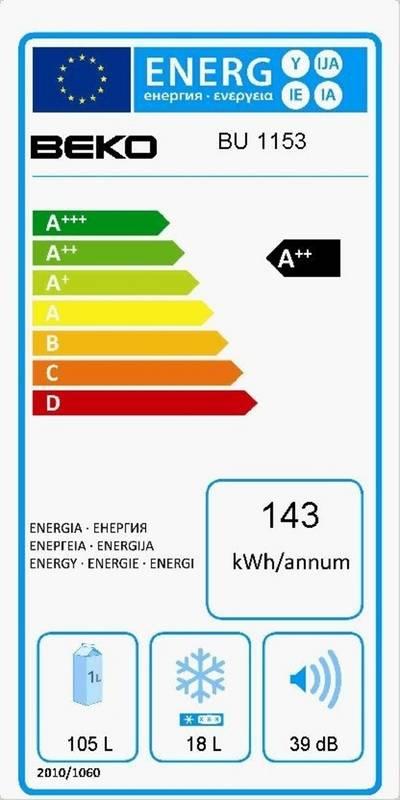 Chladnička Beko BU 1153 bílá