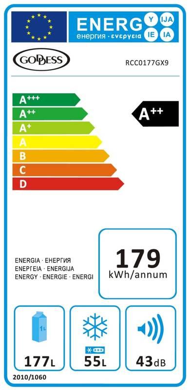 Chladnička s mrazničkou Goddess RCC0177GX9 nerez
