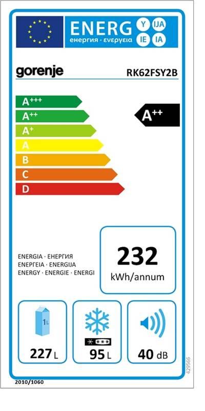 Chladnička s mrazničkou Gorenje Simplicity RK62FSY2B černá
