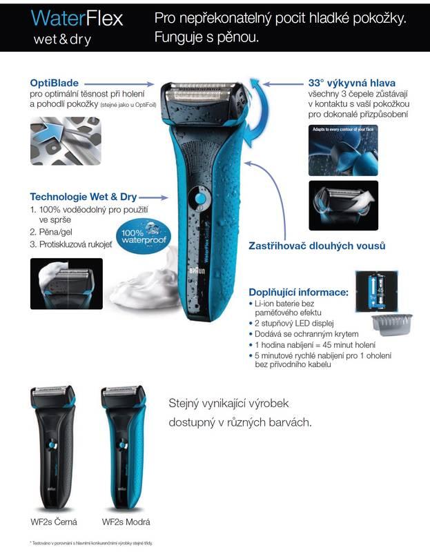 Holicí strojek Braun WaterFlex WaterFlex WF2S Blue modrý