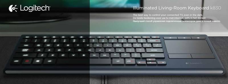 Klávesnice Logitech Wireless Keyboard K830 US černá