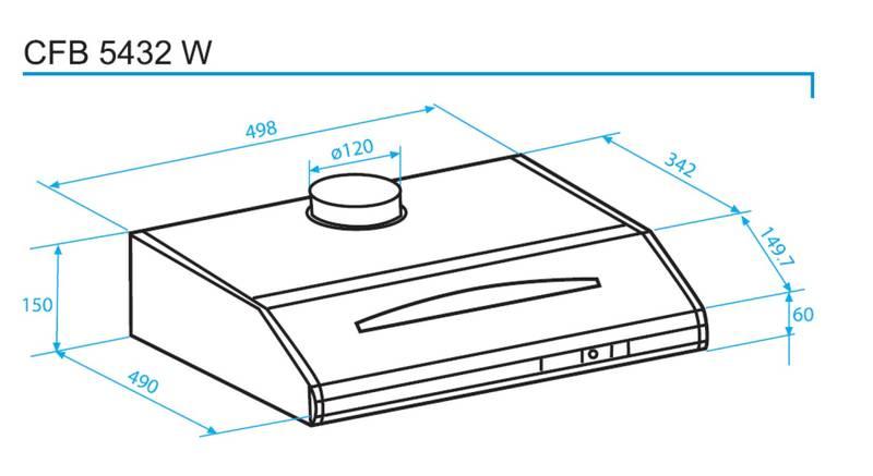 Odsavač par Beko CFB 5432 W bílá barva