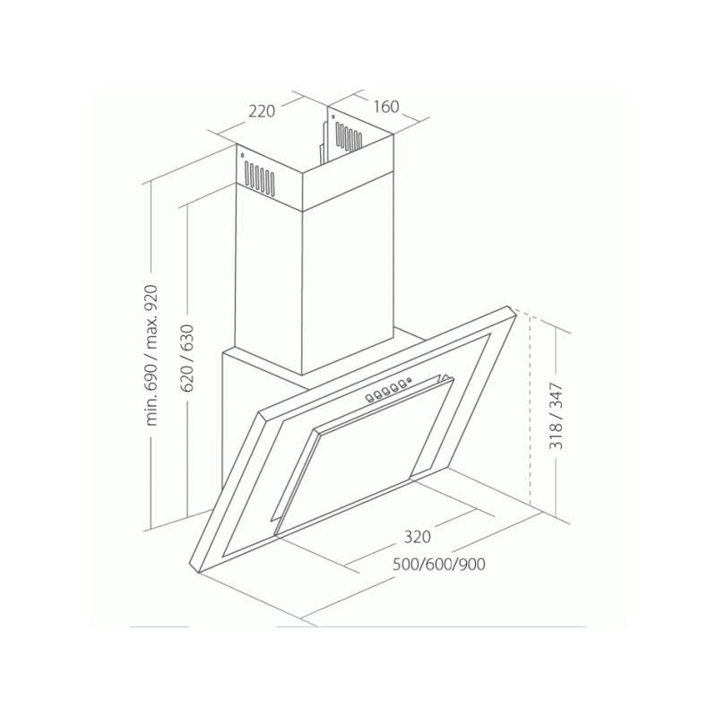 Odsavač par EMPIRE KD 329090 bílý
