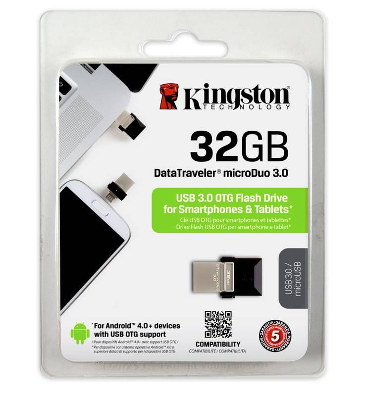 USB Flash Kingston DataTraveler Micro Duo 3.0 32GB OTG MicroUSB USB 3.0 černý