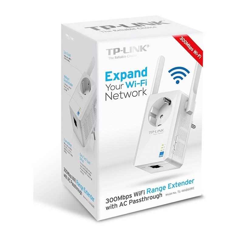WiFi extender TP-Link TL-WA860RE bílý, WiFi, extender, TP-Link, TL-WA860RE, bílý