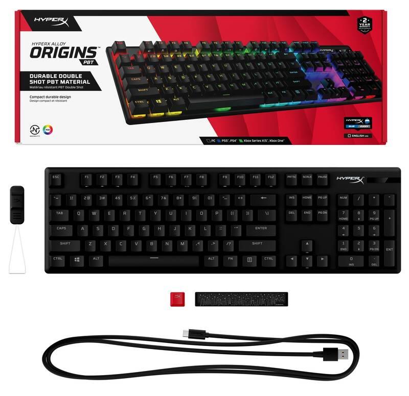 Klávesnice HyperX Alloy Origins PBT - Blue, US černá