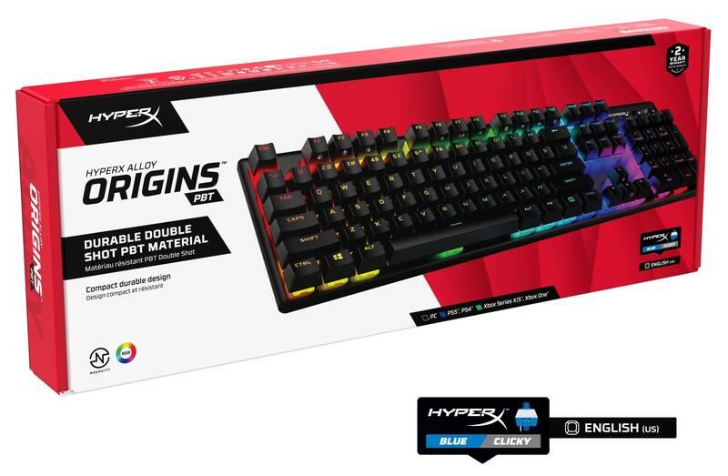 Klávesnice HyperX Alloy Origins PBT - Blue, US černá