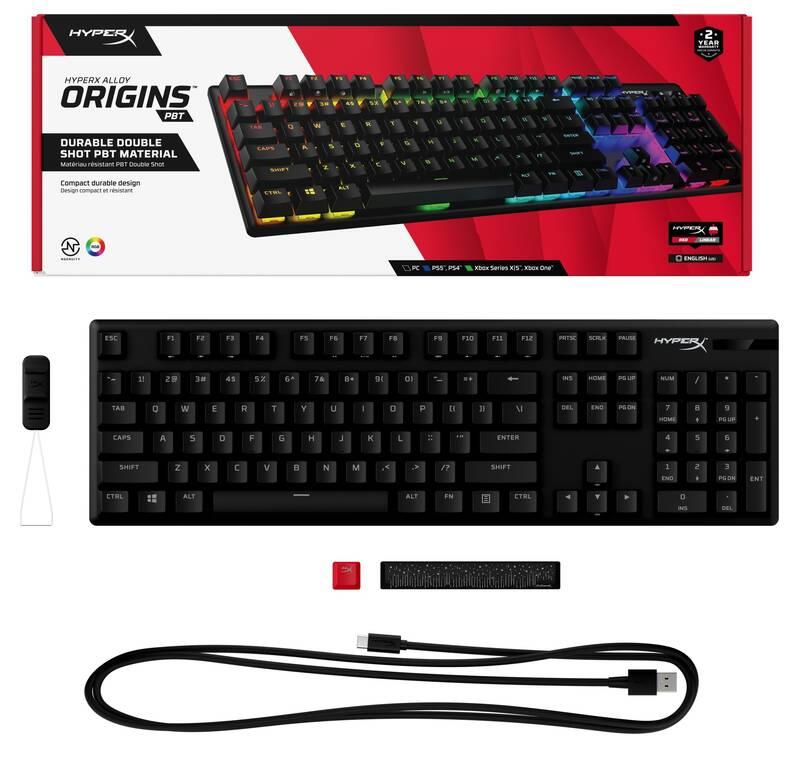 Klávesnice HyperX Alloy Origins PBT - Red, US černá