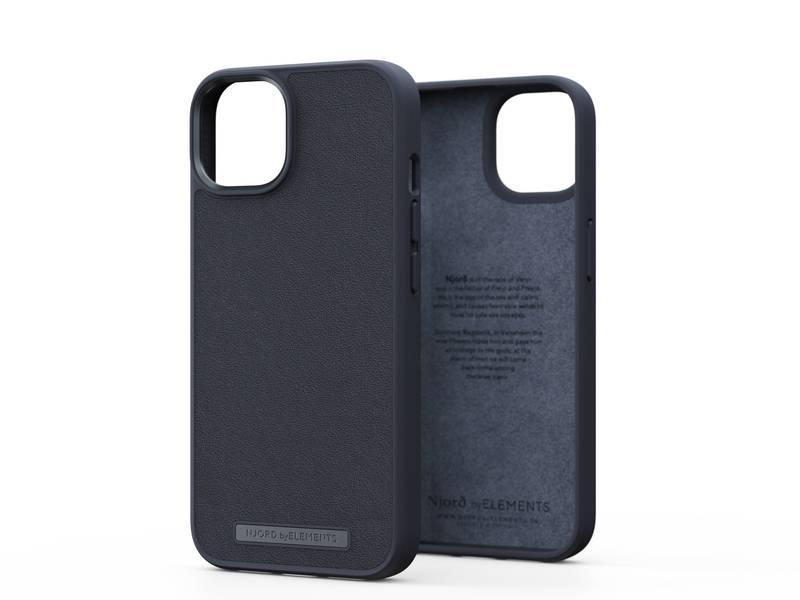 Kryt na mobil Njord Genuine Leather na Apple iPhone 14 černý