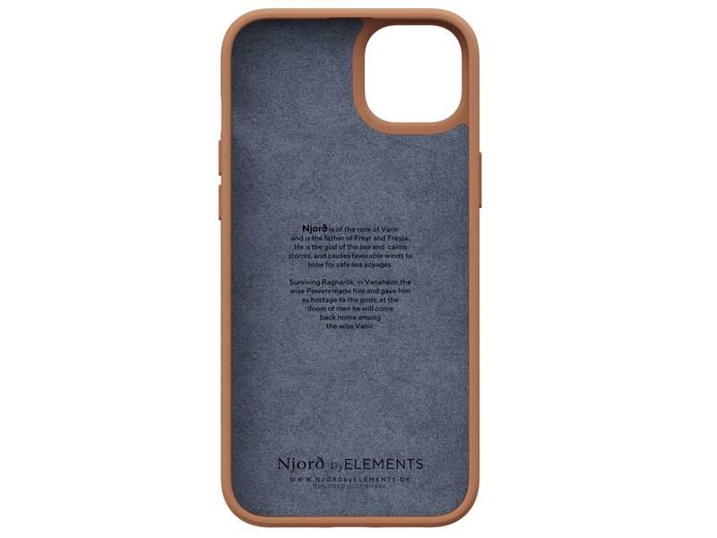 Kryt na mobil Njord Genuine Leather na Apple iPhone 14 Max - cognac