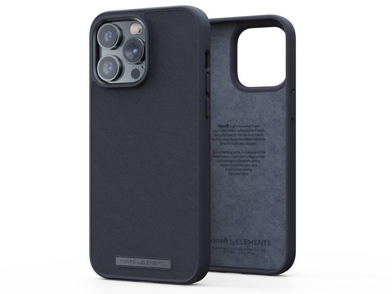 Kryt na mobil Njord Genuine Leather na Apple iPhone 14 Pro Max černý