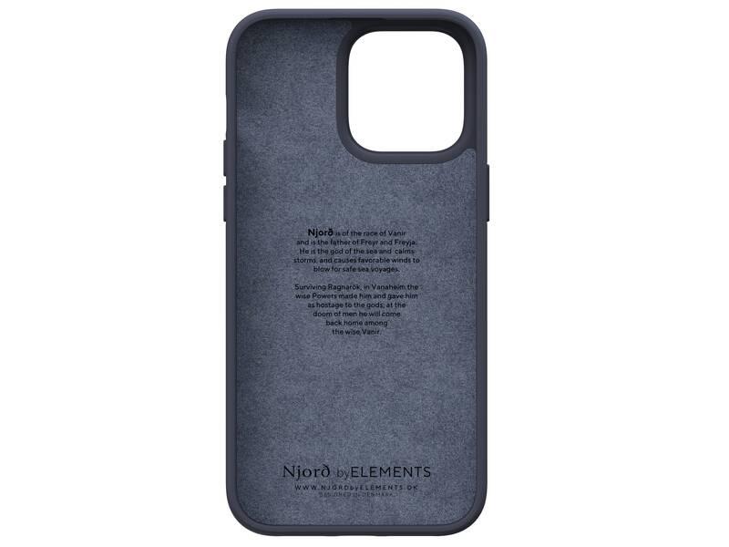 Kryt na mobil Njord Genuine Leather na Apple iPhone 14 Pro Max černý