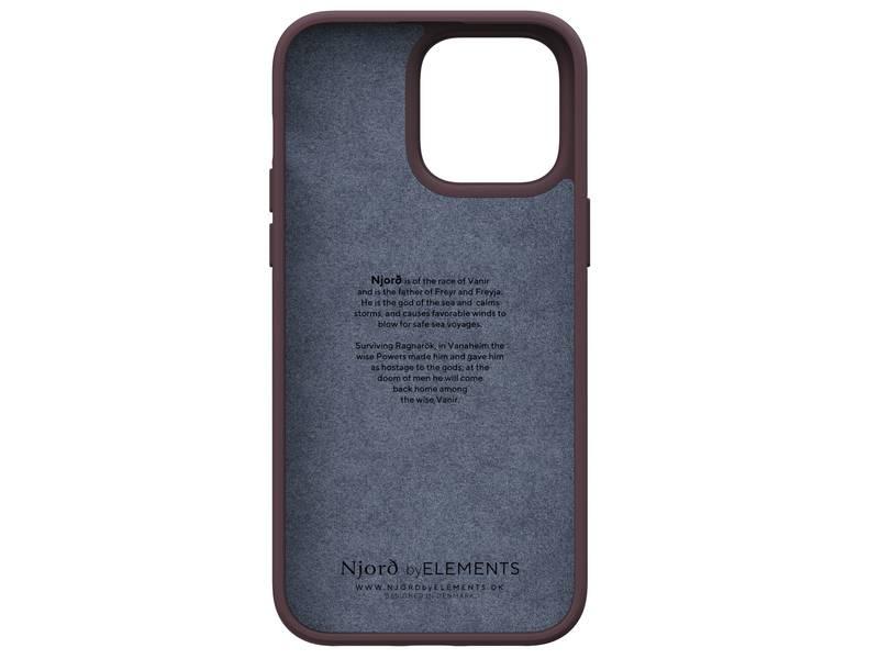 Kryt na mobil Njord Genuine Leather na Apple iPhone 14 Pro Max hnědý