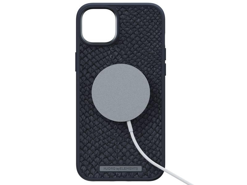 Kryt na mobil Njord Salm.Leather Magsafe na Apple iPhone 14 Max černý