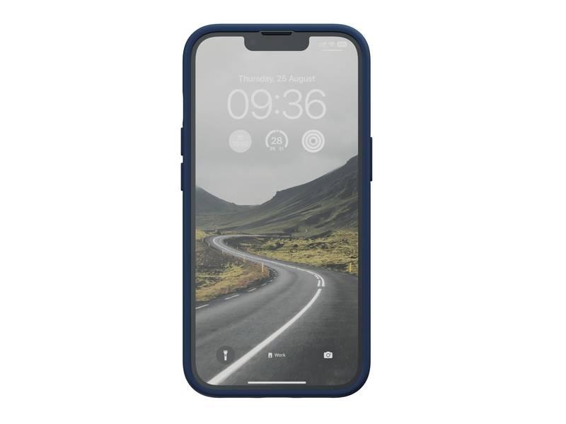 Kryt na mobil Njord Salm.Leather Magsafe na Apple iPhone 14 modrý