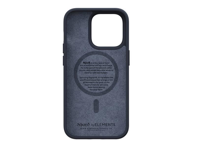 Kryt na mobil Njord Salm.Leather Magsafe na Apple iPhone 14 Pro černý