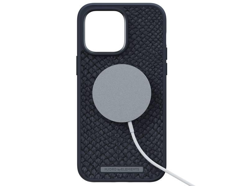 Kryt na mobil Njord Salm.Leather Magsafe na Apple iPhone 14 Pro Max černý