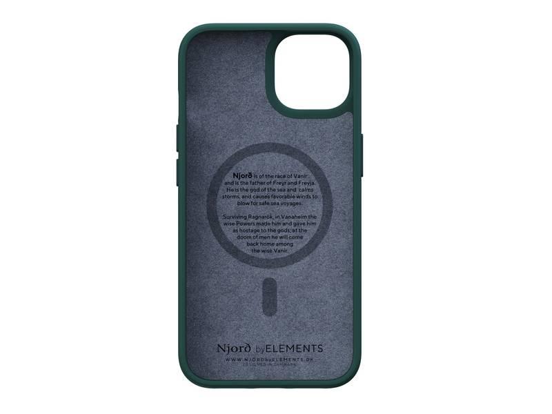 Kryt na mobil Njord Salm.Leather Magsafe na Apple iPhone 14 zelený