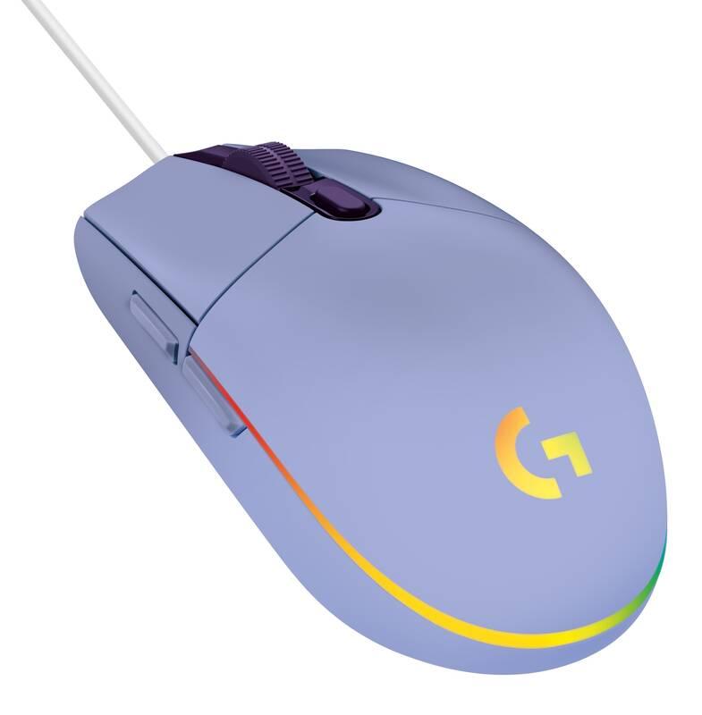 Myš Logitech Gaming G203 Lightsync fialová