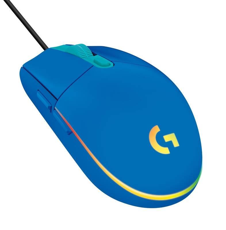 Myš Logitech Gaming G203 Lightsync modrá