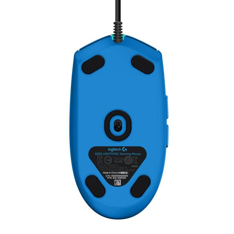 Myš Logitech Gaming G203 Lightsync modrá