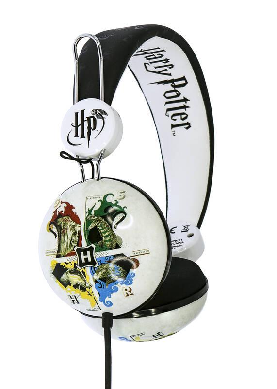 Sluchátka OTL Technologies Harry Potter Hogwarts Crest Tween Dome černá bílá