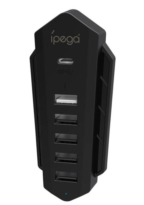 USB Hub iPega P5036 USB USB-C pro PS5 6v1 černý