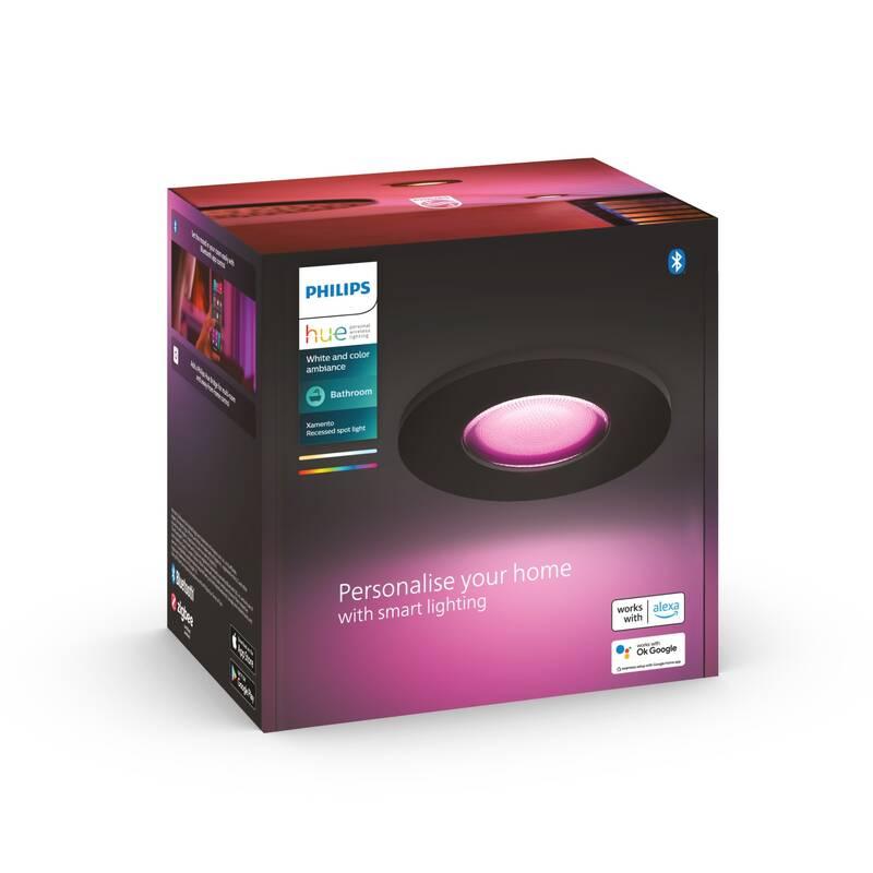 Vestavné svítidlo Philips Hue Xamento bodové černé, Vestavné, svítidlo, Philips, Hue, Xamento, bodové, černé