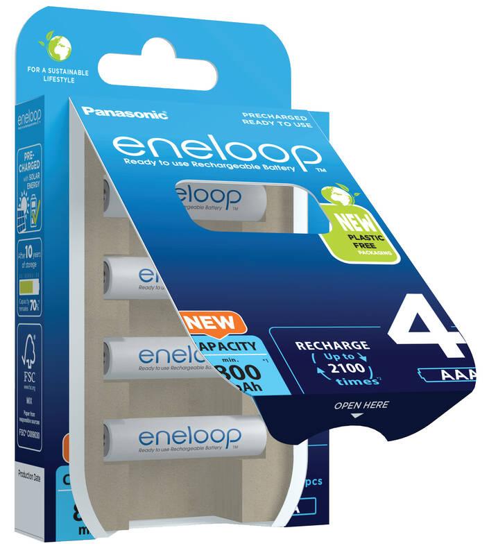 Baterie nabíjecí Panasonic Eneloop AAA, HR03, 800mAh, Ni-MH, blistr 4ks