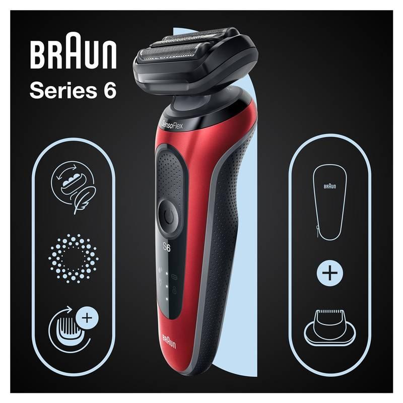 Holicí strojek Braun Series 6 61-R1200s Red, Holicí, strojek, Braun, Series, 6, 61-R1200s, Red