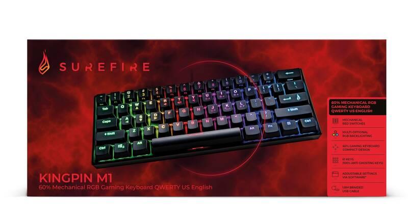 Klávesnice SureFire KingPin M1 60% RGB, US černá
