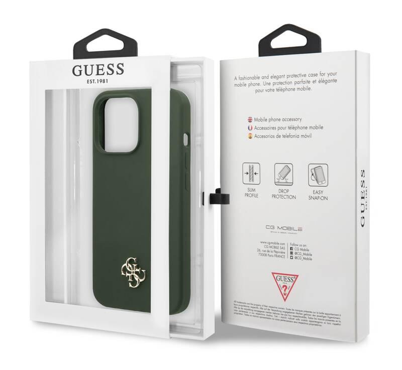 Kryt na mobil Guess 4G Metal Logo na Apple iPhone 13 Pro zelený