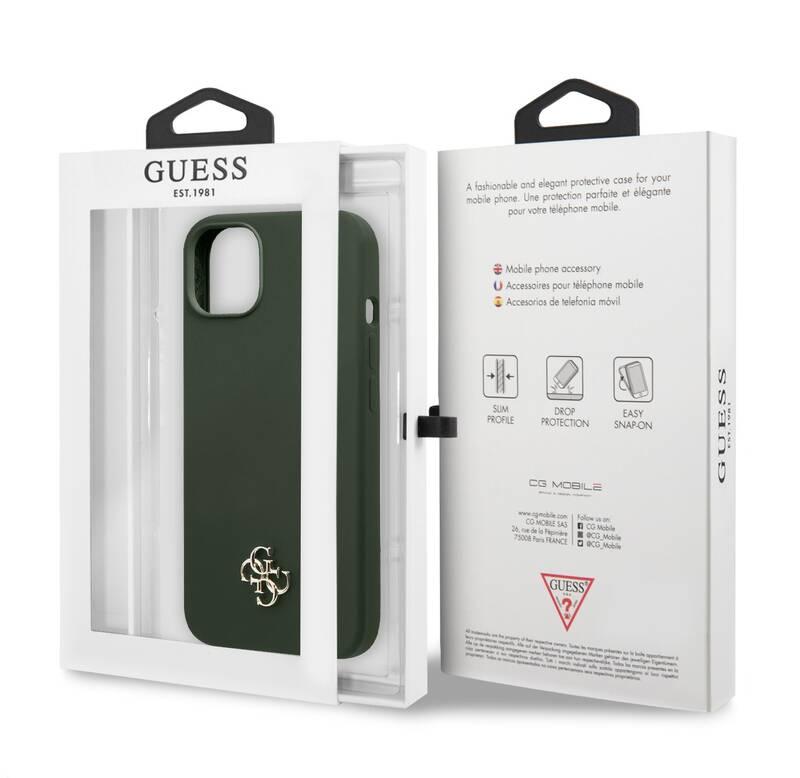Kryt na mobil Guess 4G Metal Logo na Apple iPhone 13 zelený