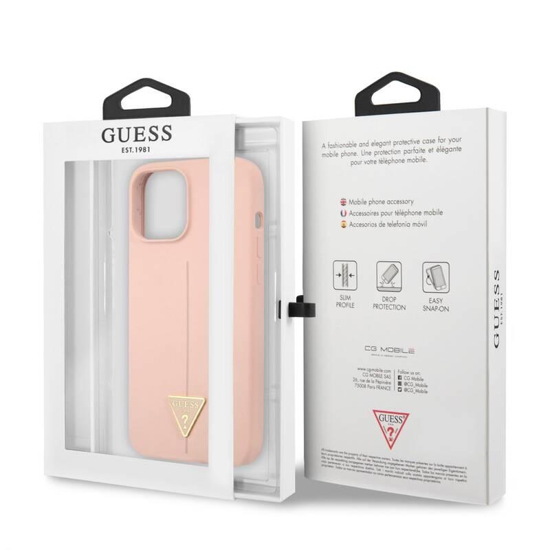 Kryt na mobil Guess Line Triangle na Apple iPhone 12 12 Pro růžový, Kryt, na, mobil, Guess, Line, Triangle, na, Apple, iPhone, 12, 12, Pro, růžový