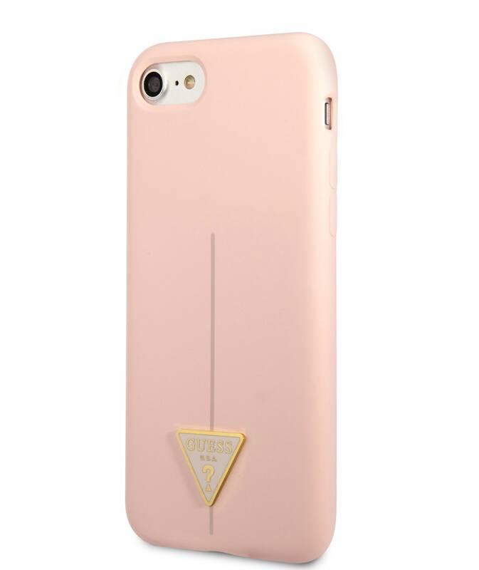 Kryt na mobil Guess Line Triangle na Apple iPhone 7 8 SE2020 SE2022 růžový