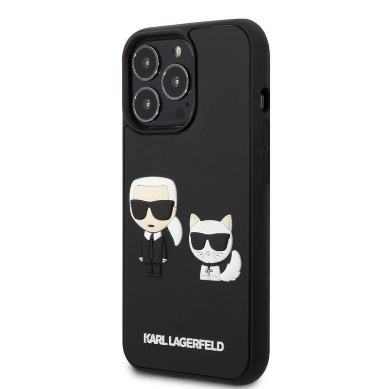 Kryt na mobil Karl Lagerfeld and Choupette 3D na Apple iPhone 13 Pro černý